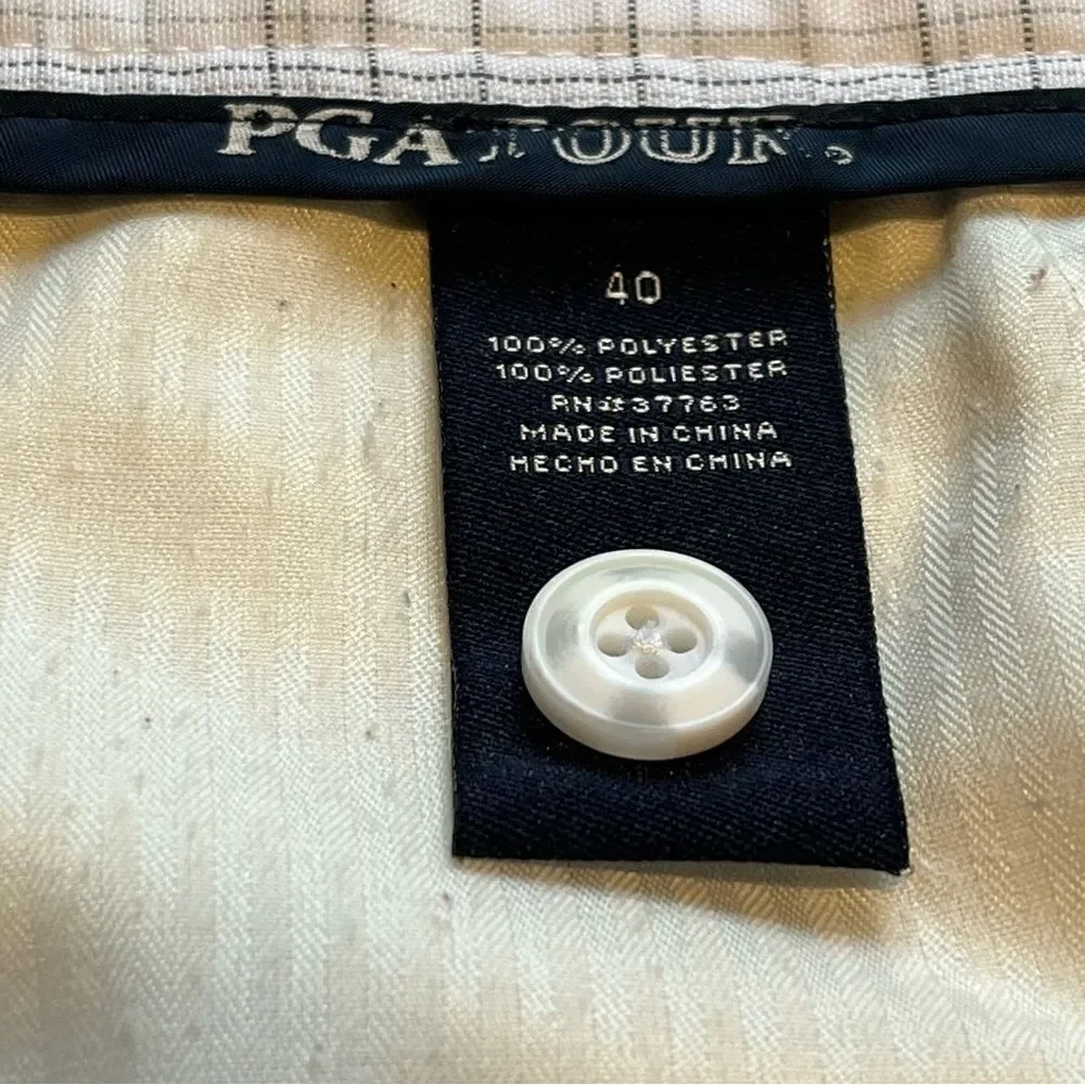 PGA Tour Men's Golf shorts Size 40 White with fine stripes